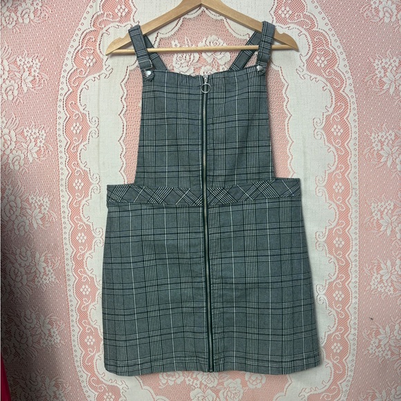 Divided Dresses & Skirts - Plaid Zip-Front Pinafore Dress